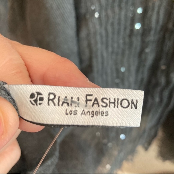 RIAH FASHION Sz O/S Sheer Gauze Sequin Embellished Poncho Kimono NEW - Picture 10 of 14